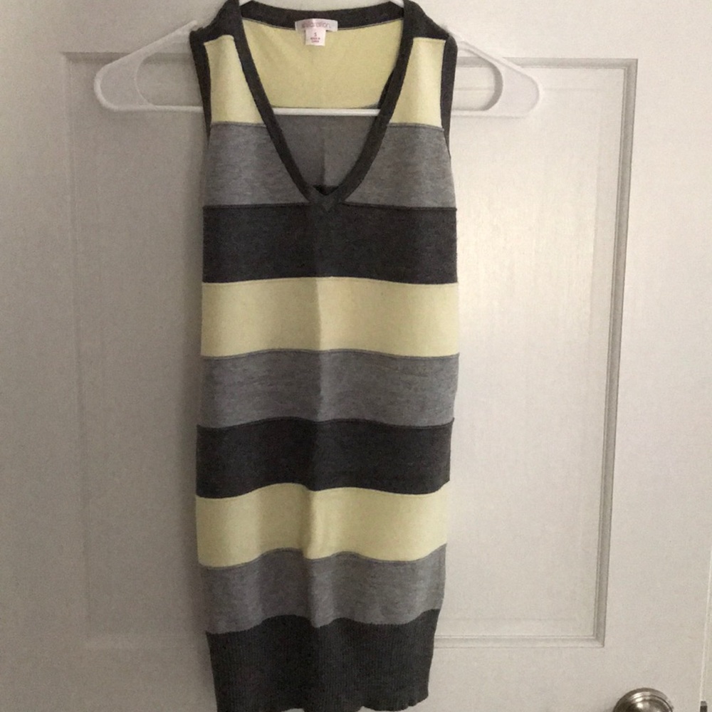 Gray and yellow sweater vest or warm tank top