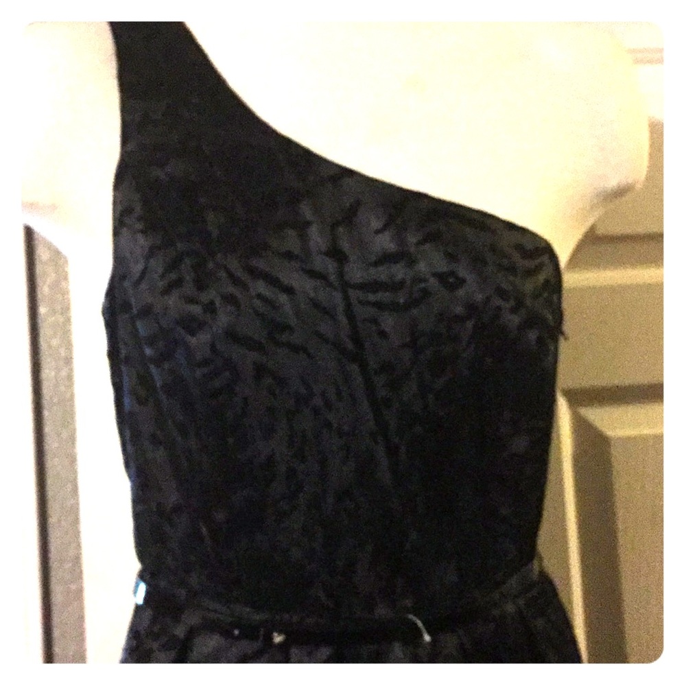 BeBop One Shoulder Black Animal Print Dress
