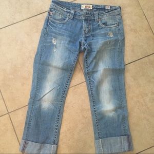 MEK Cropped boyfriend light wash denim