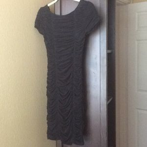 Black ruched bodycon dress