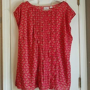 Liz Claiborne Blouse 1X Paisley l