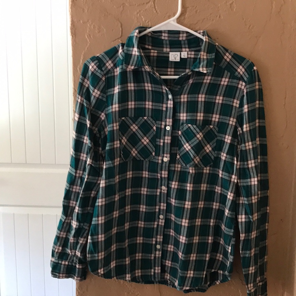 Green flannel shirt