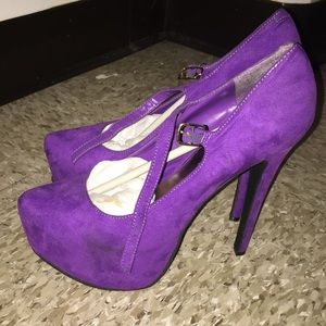 Purple Suede Pumps only worn 2/3x