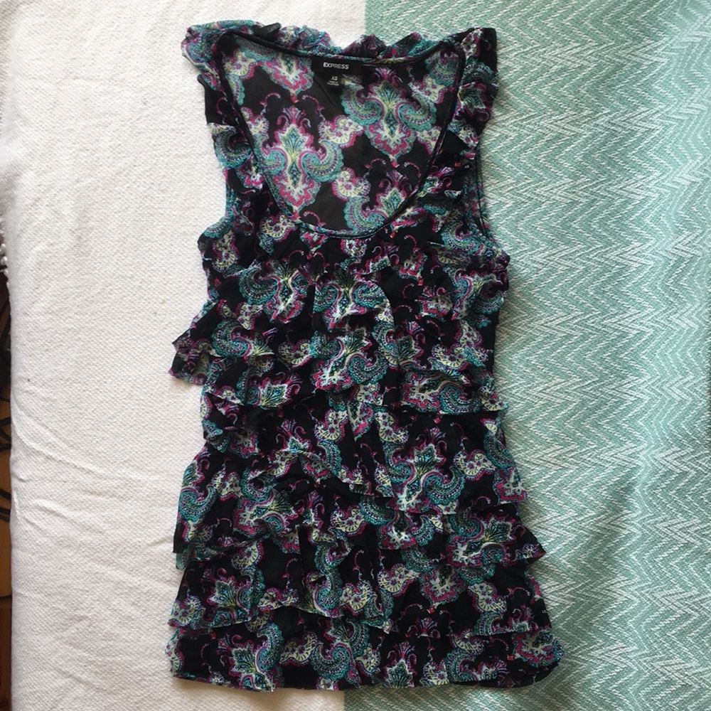 Express sheer paisley top