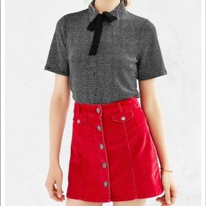 Red Button Up Skirt