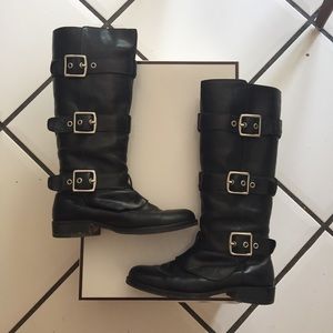 Coach Leather Buckled Riding Boot