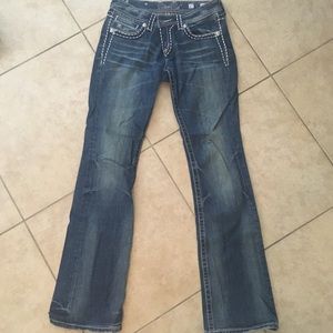 Miss Me bootcut wing tip w/ rhinestones on pocket