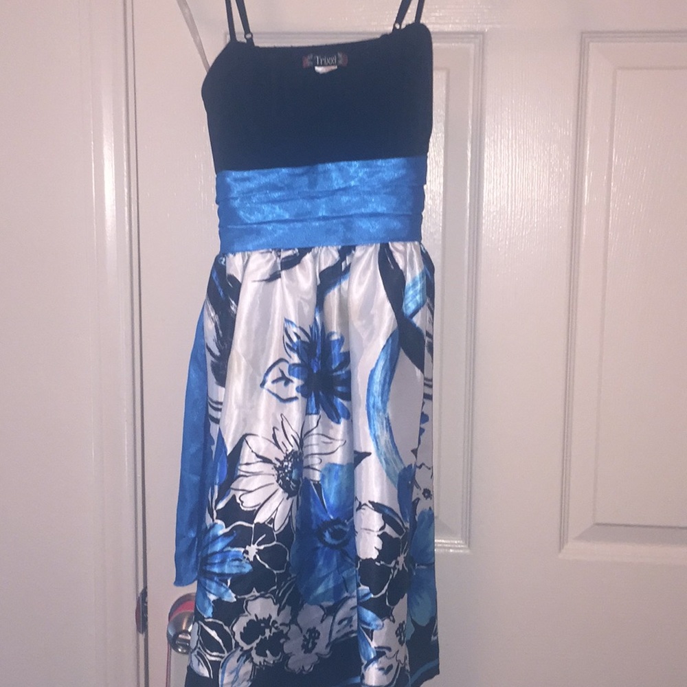 Black and blue dress