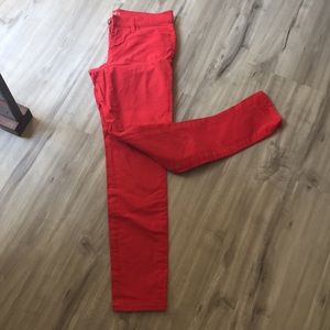 Red skinny Loft jeans, size 4