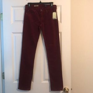 AG burnt red corduroy skinny pants. 27 RUN SMALL!