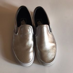 Silver vans slip on