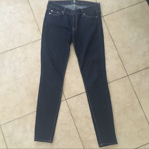7 for all mankind dark wash skinny jeans - Picture 1 of 2