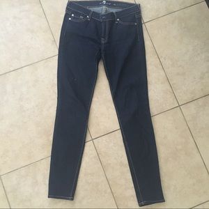 7 for all mankind dark wash skinny jeans