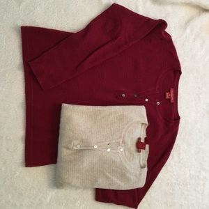 2 cashmere henley sweaters from Sundance