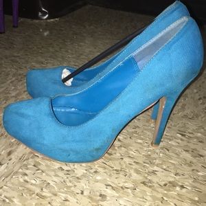 Blue Suede Pumps