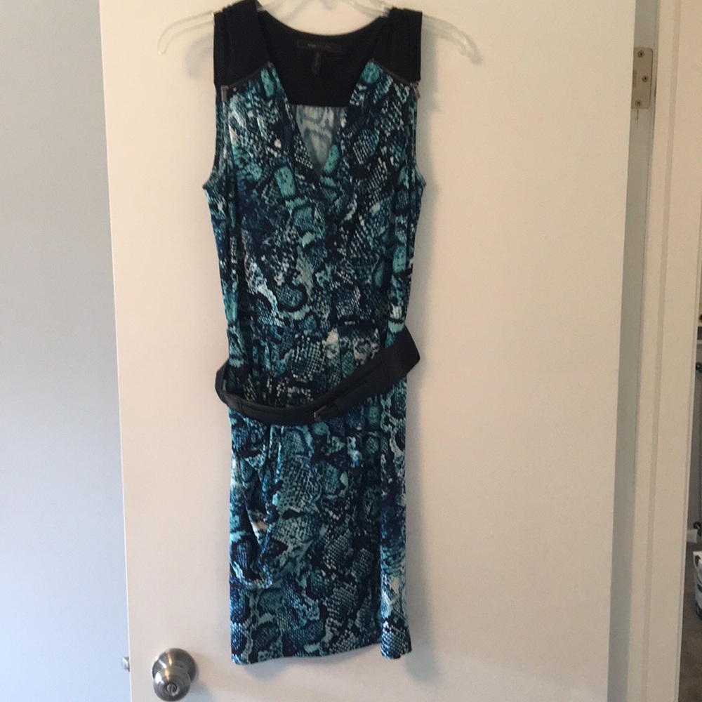 BCBG Belted Snake-print Dress