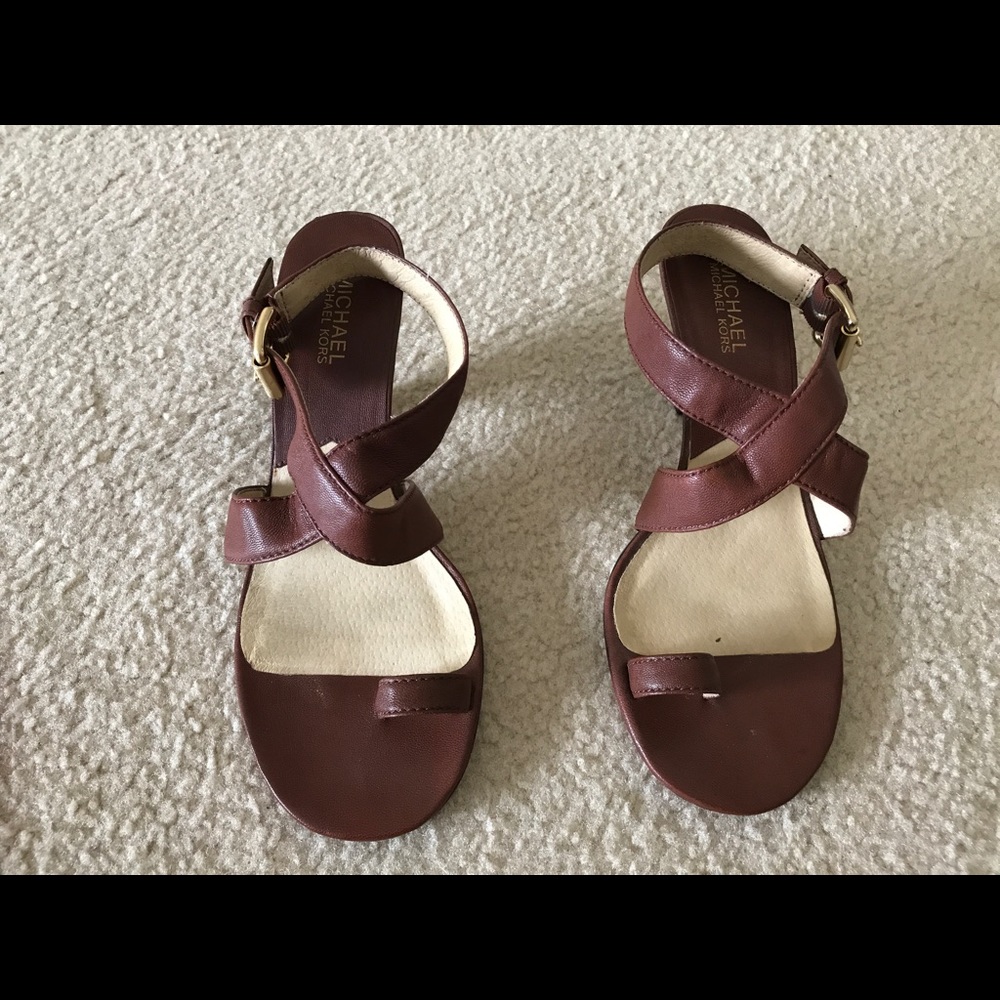 Michael Kors Criss Cross Wedge Sandals.