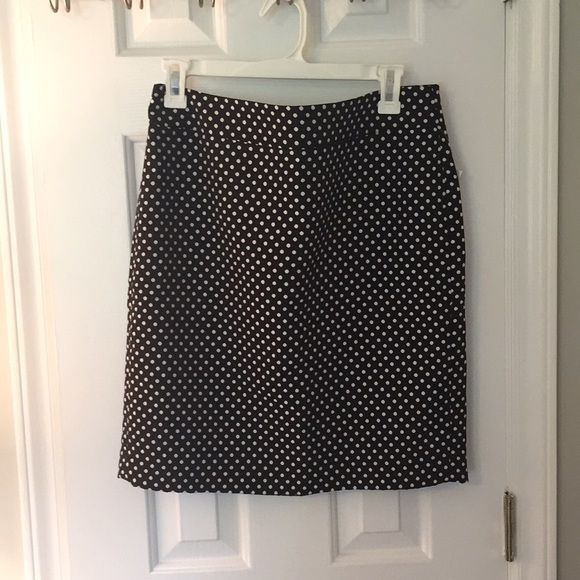 Ann Taylor Dresses & Skirts - Ann Taylor Black and White Polka Dot Pencil Skirt