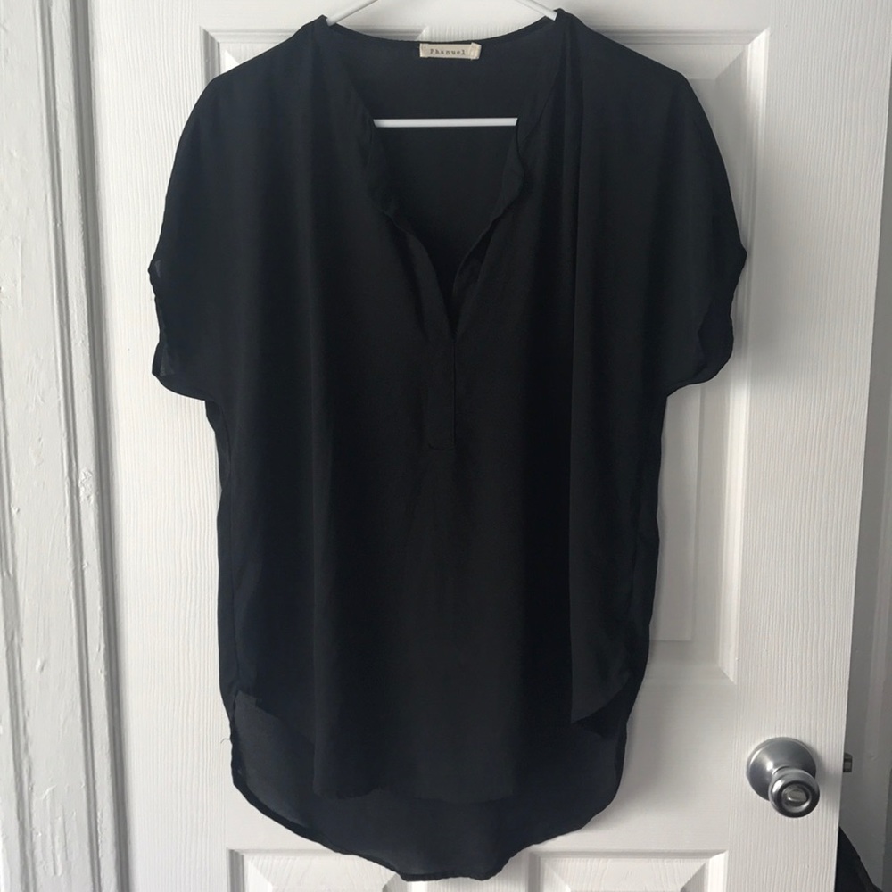 Black short-sleeve top