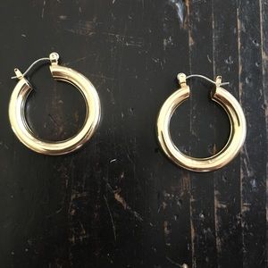 Thick Gold Hoop Earrings Thick Gold Hoop Earrings