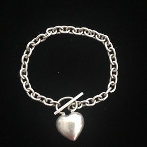 Sterling Silver Heart Bracelet.