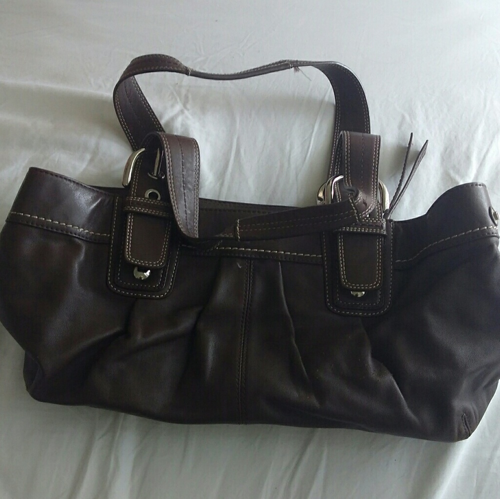 Dark brown Coach Soho Pleated Tote