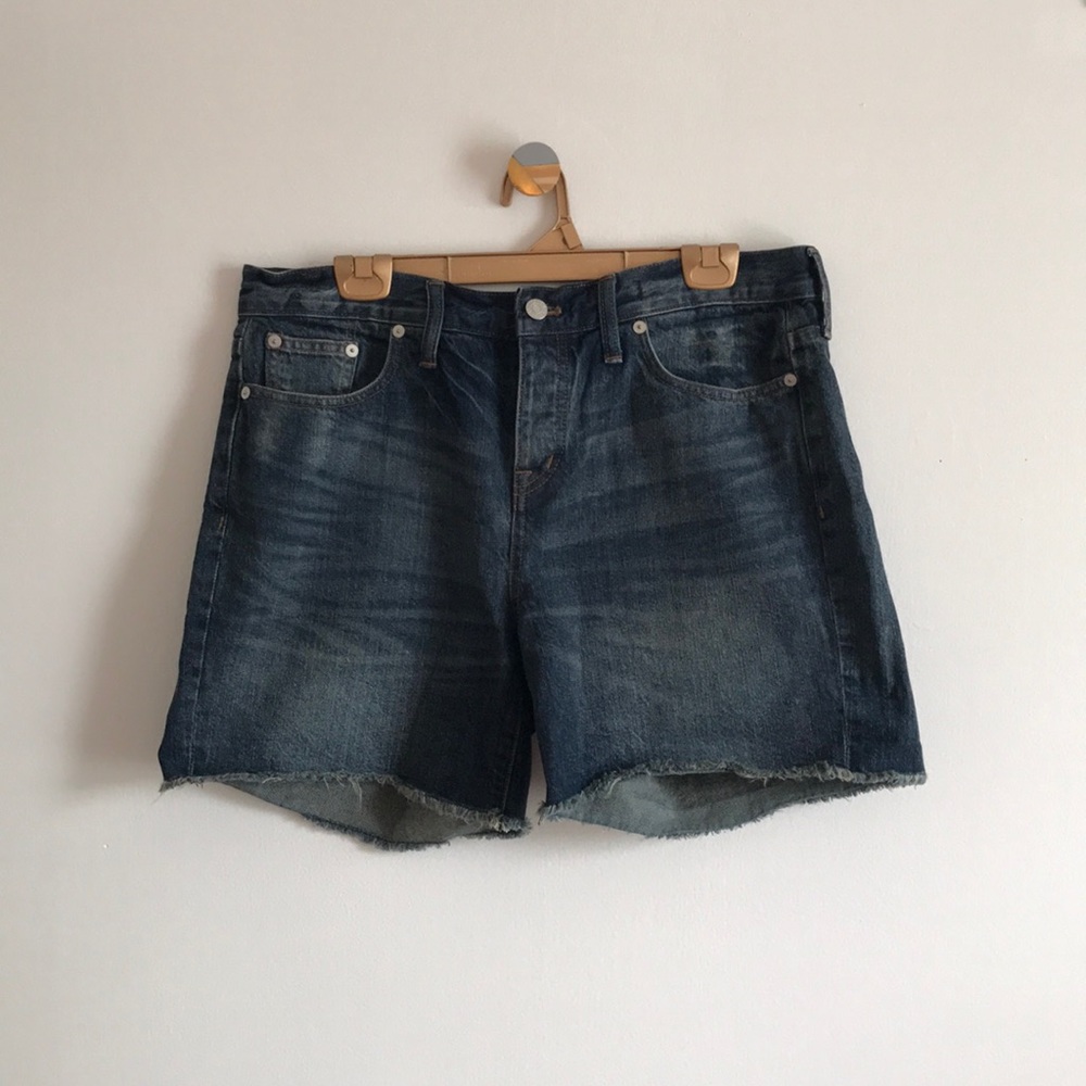 Madewell Medium Wash Denim Frayed Shorts
