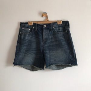 Madewell Medium Wash Denim Frayed Shorts