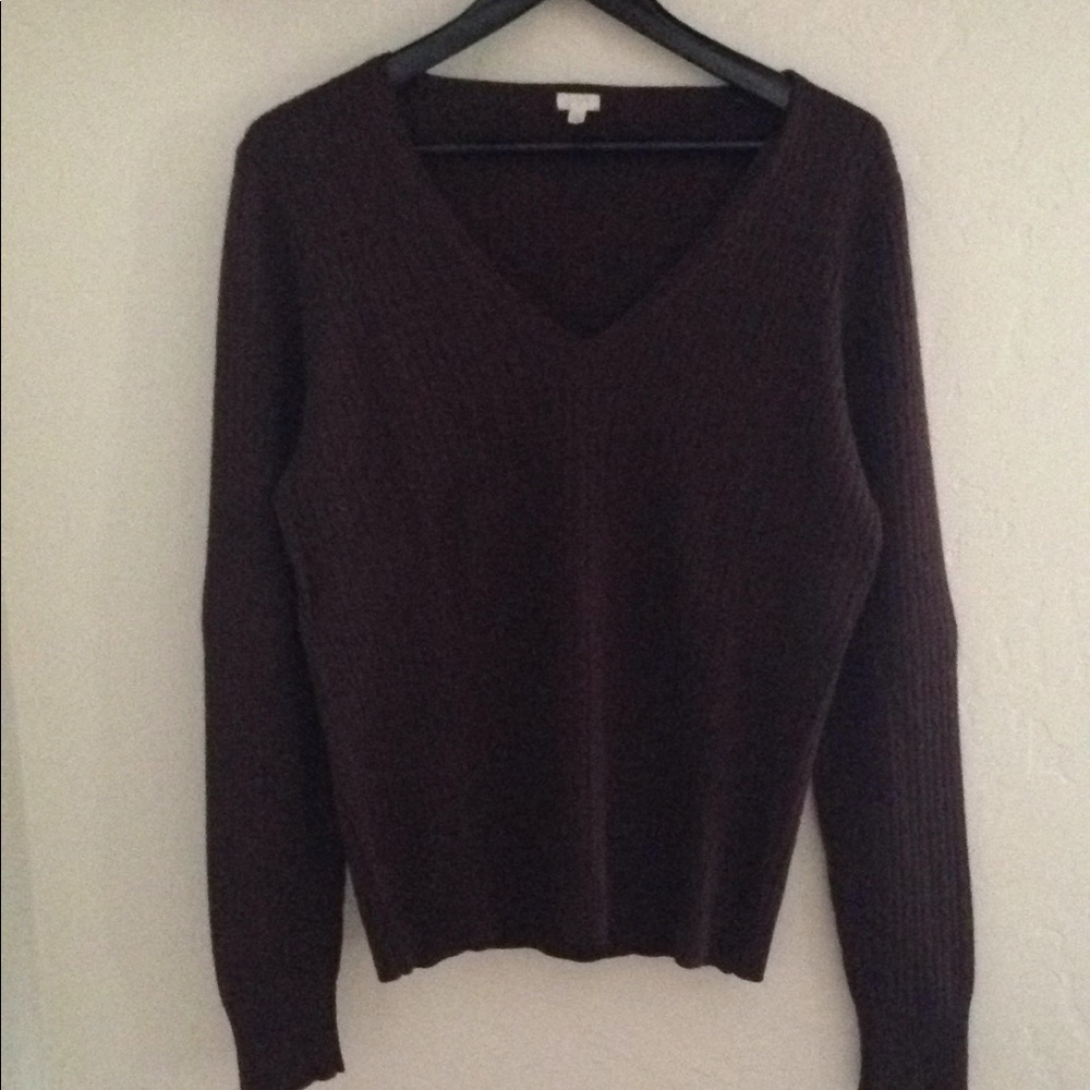 Chocolate brown cable knit sweater