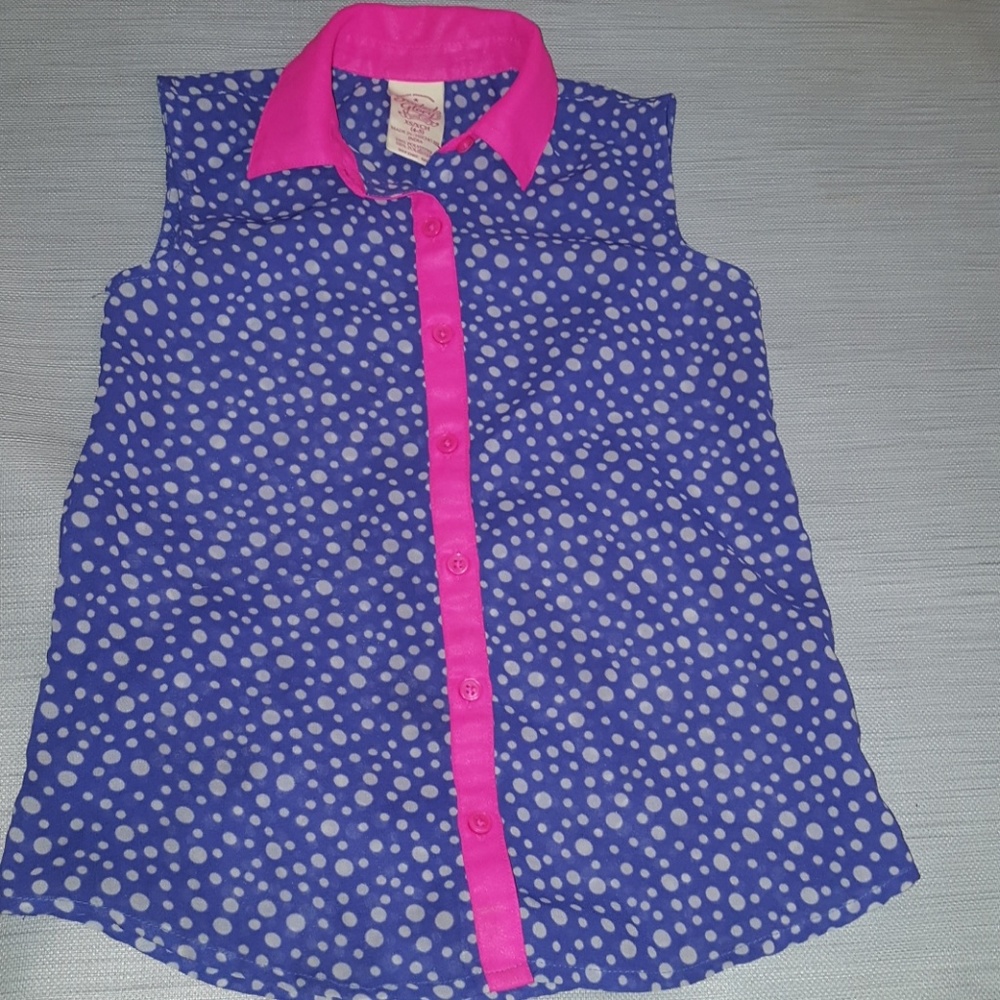 ✔5 for $13 ✔Purple Polka Dot Sheer Shirt