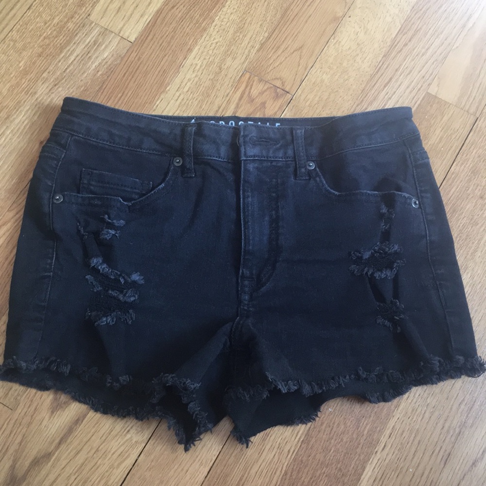 High rise black shorts