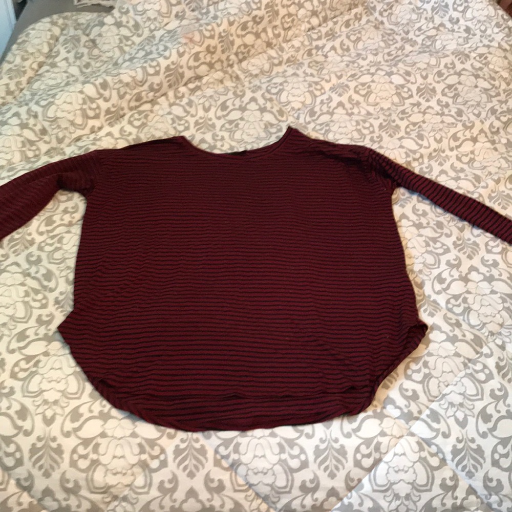 Forever 21 Maroon/Black Striped Shirt