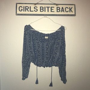 Abercrombie off the shoulder cropped boho top