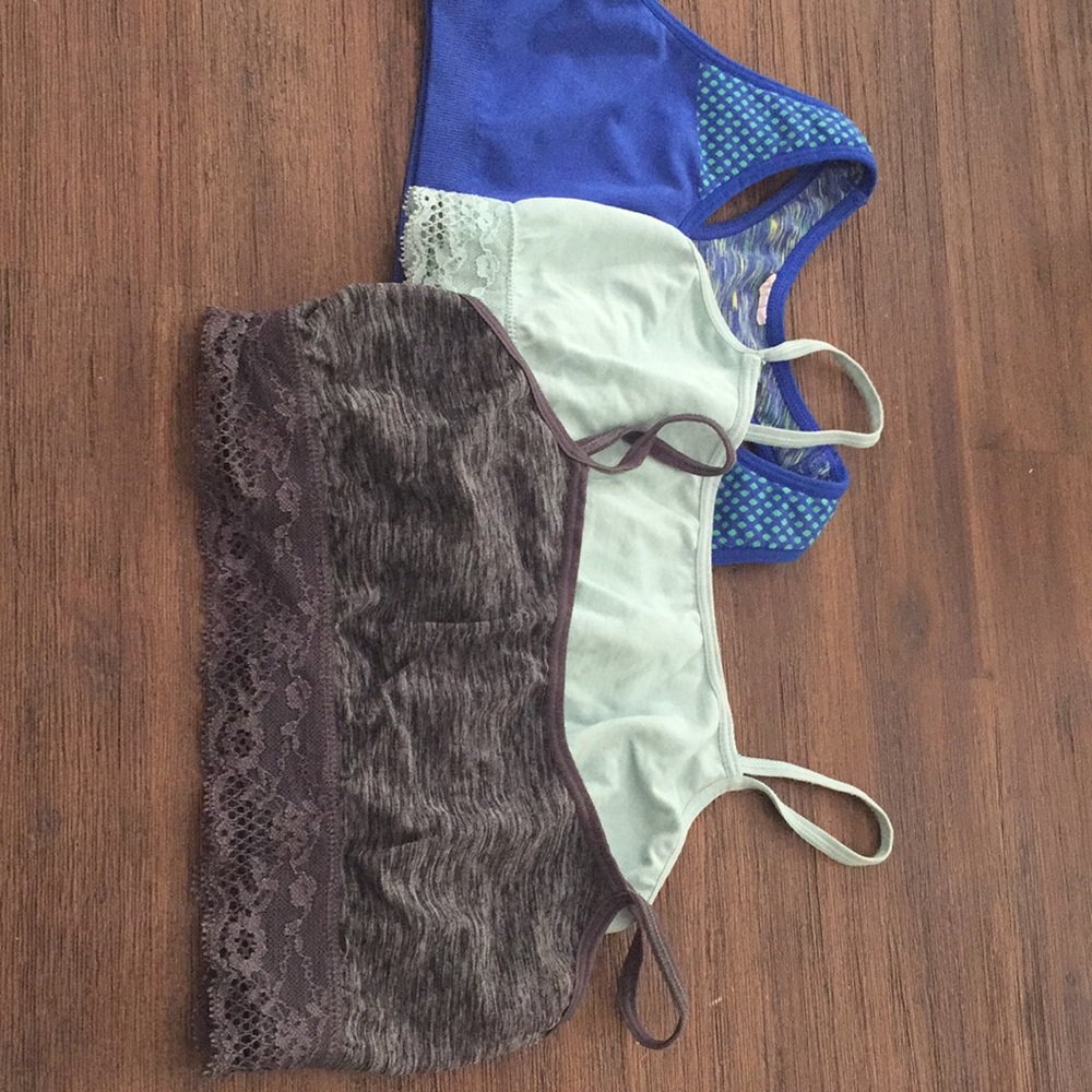 Three girls beginner bras