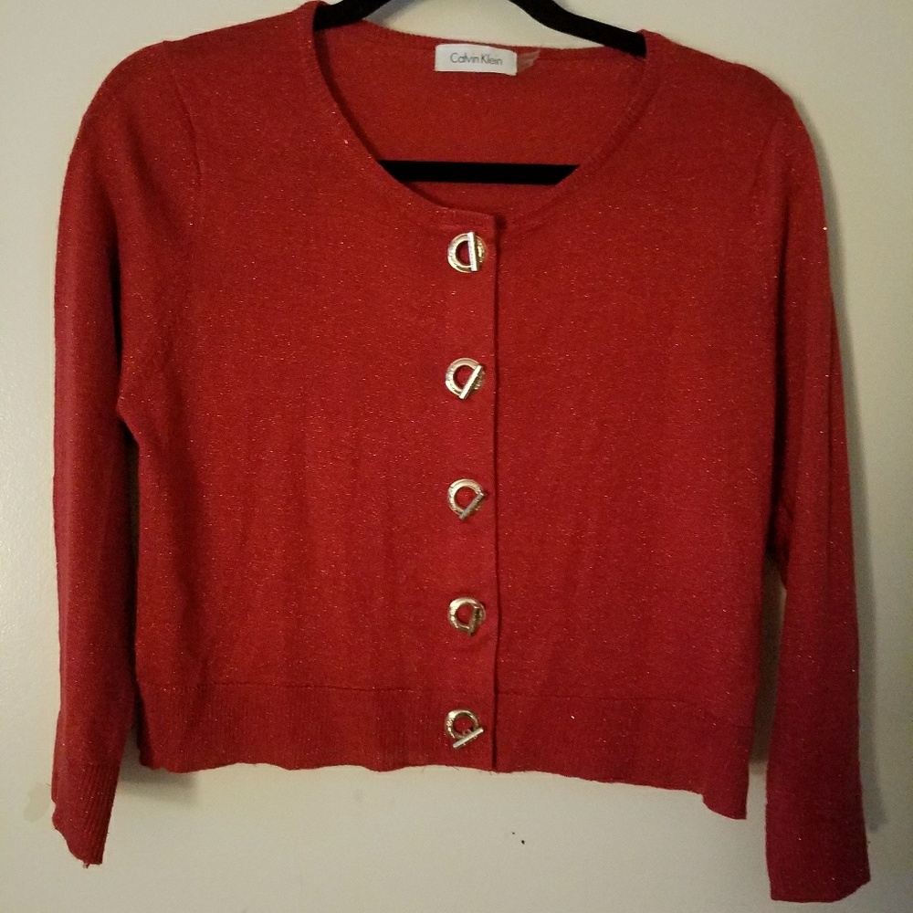 Calvin Klein red cardigan
