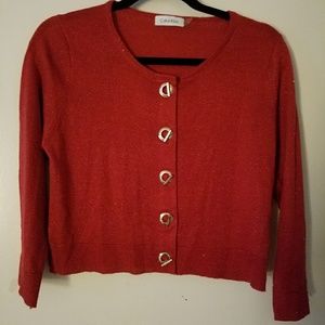 Calvin Klein red cardigan