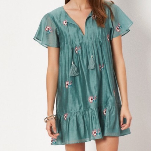 Tularosa Dresses & Skirts - Tularosa Carson Embroidered Silk and Cotton Dress
