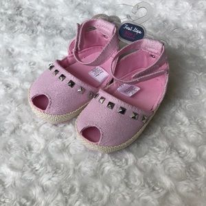Baby Girl First Steps Size 3 Sparkly Pink Shoes