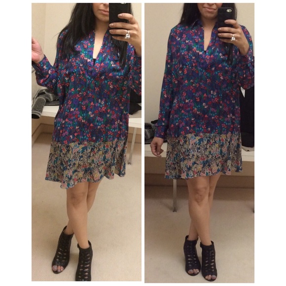 Bcbg Floral Button Up Flowy Shirtdress - Picture 3 of 5