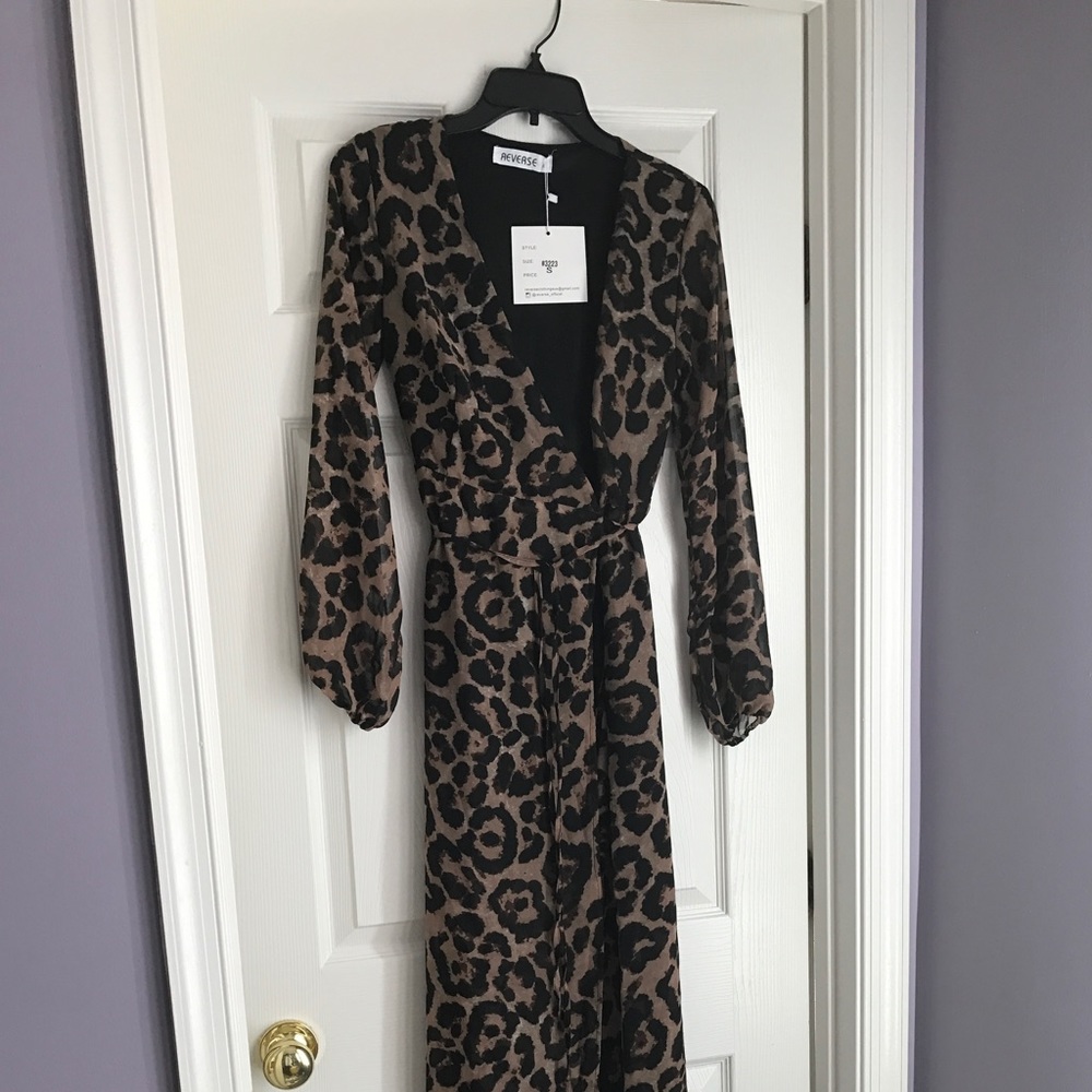 Leopard Print Wrap Dress