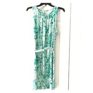 Teal and white LOFT summer dress
