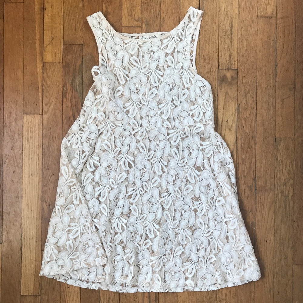 Free People pale blush pink lace dress