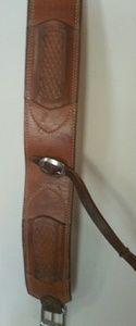 Horse leather roping back cinch