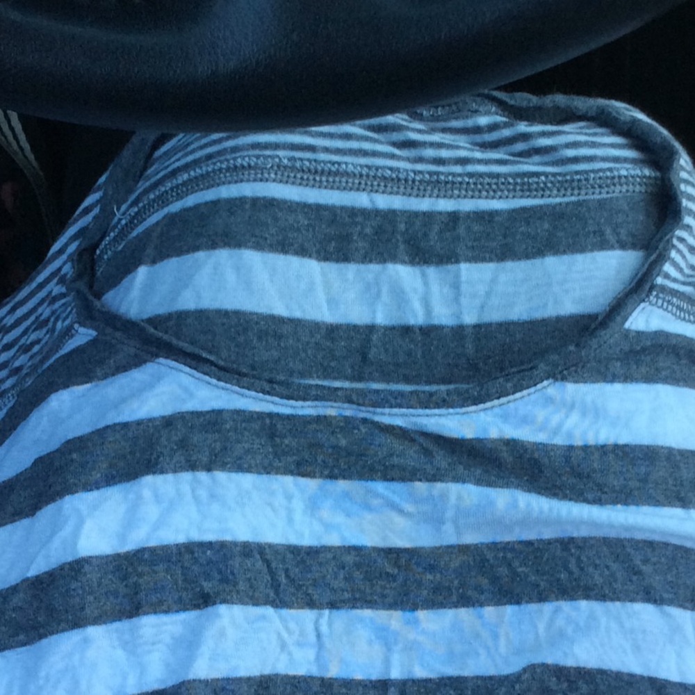 Grey and white express top