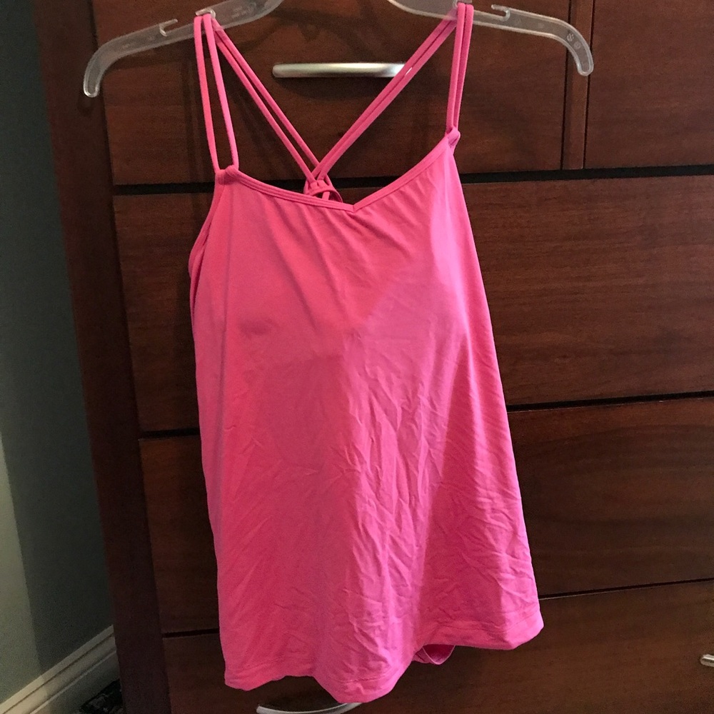 Lululemon pink strappy back top size 8