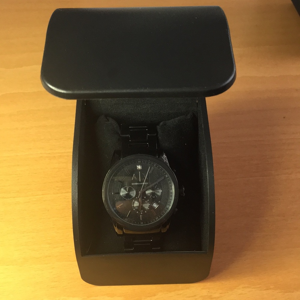 A | X Armani Exchange Diamond Series Black Watch