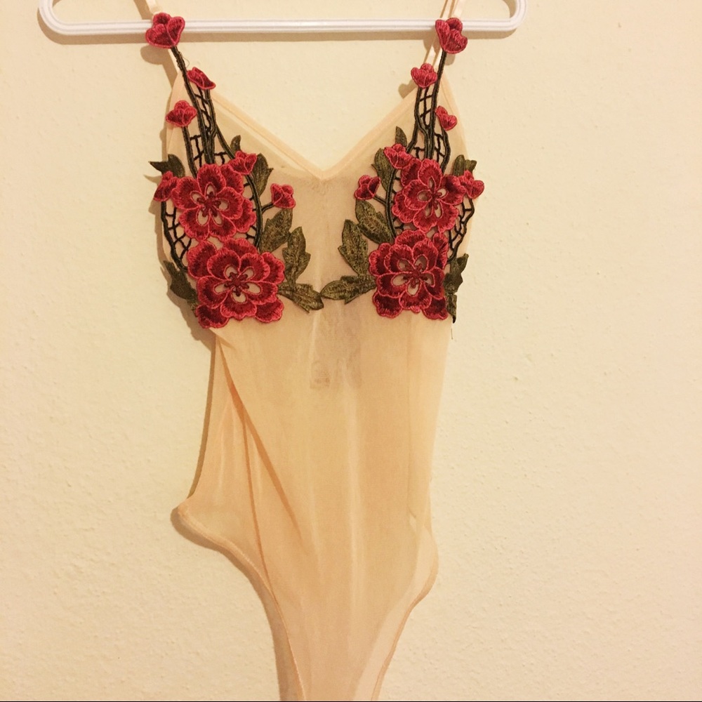 Floral mesh bodysuit from Pretty Little Thing