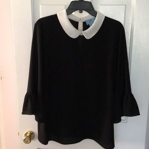 Cece Black Crepe Blouse