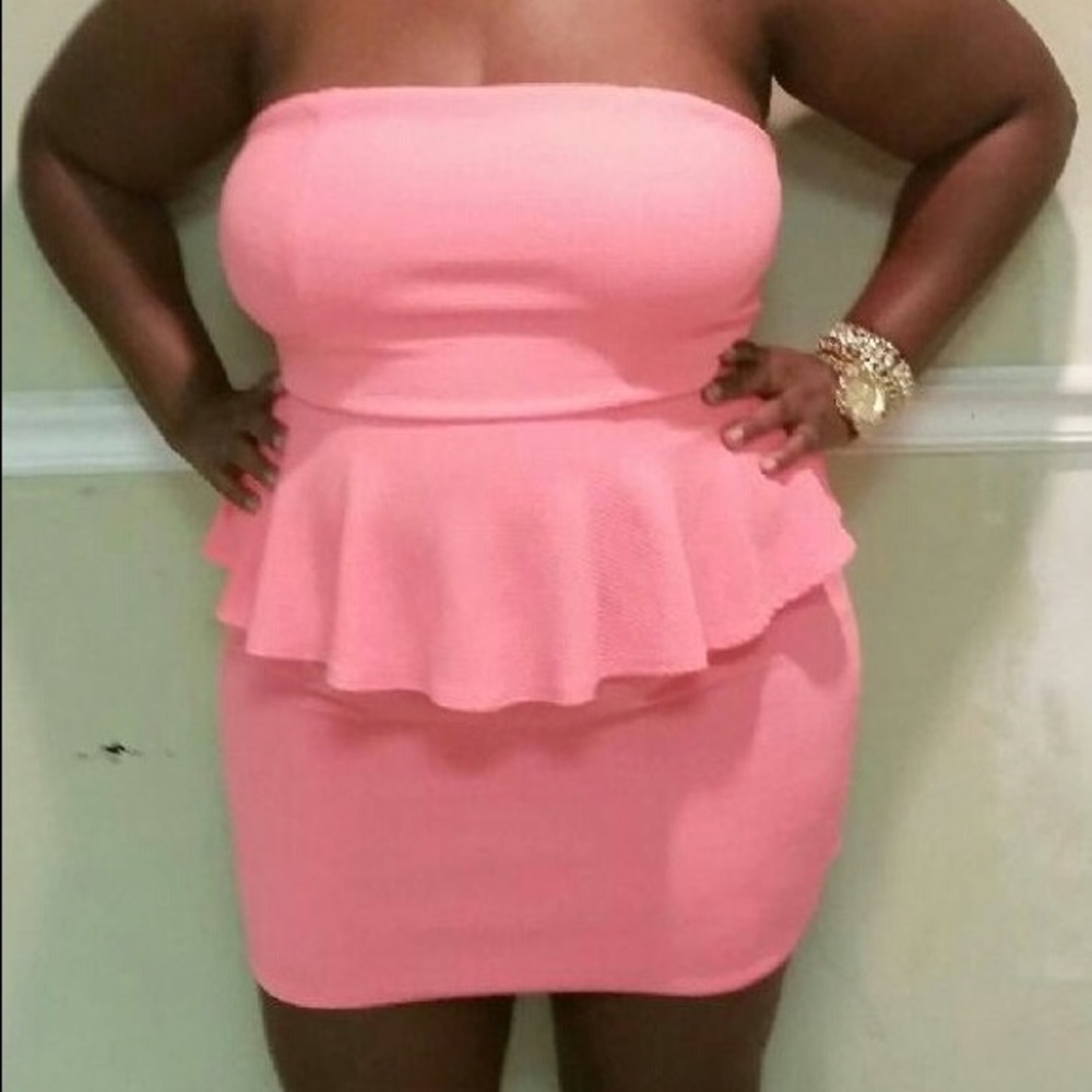 Pink Peplum Dress