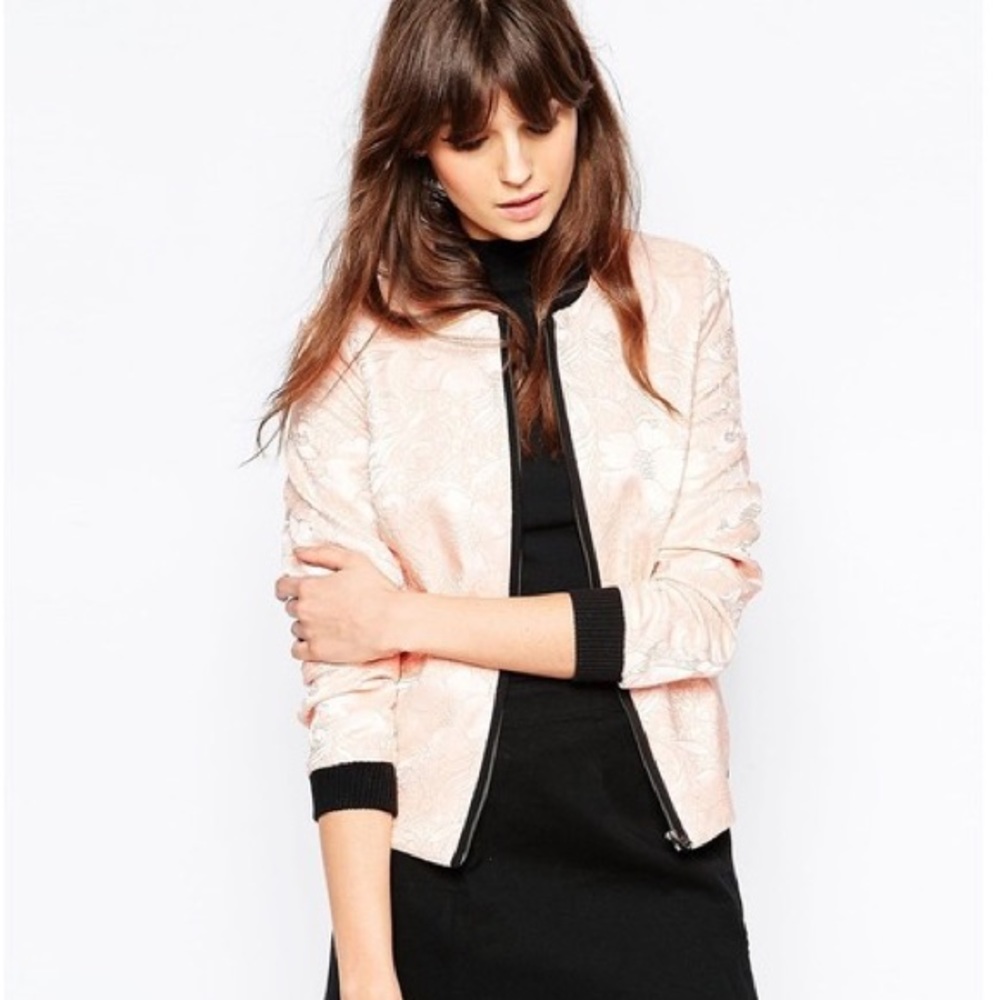 Beautiful floral embroidered bomber jacket